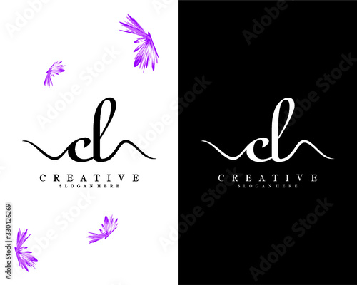 creative letter CL, LC logo design vector