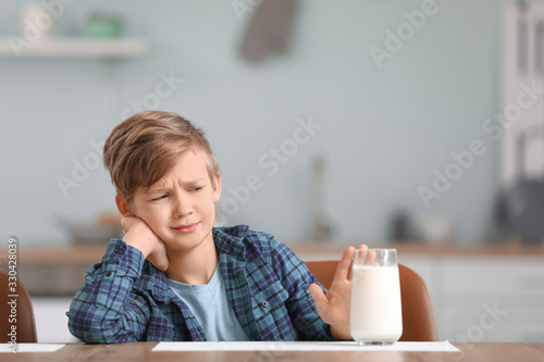 Little boy with dairy aller...