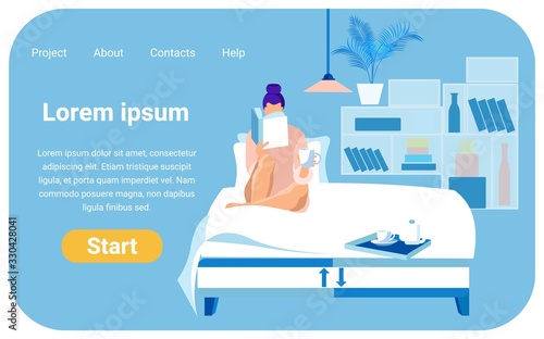 Mattress Store Flat Vector Page Design Template