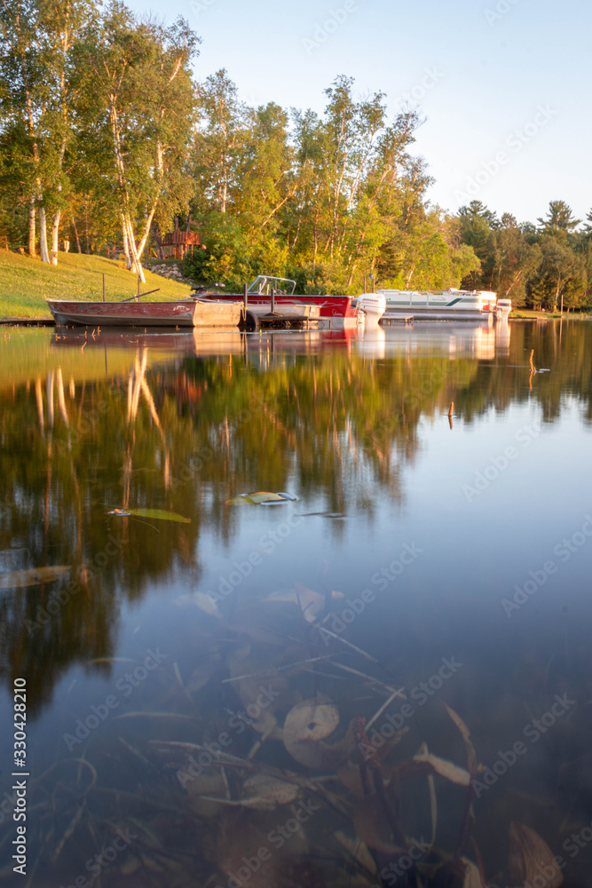 Fototapeta premium boats on lake