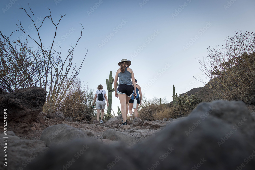 hiking in the desert