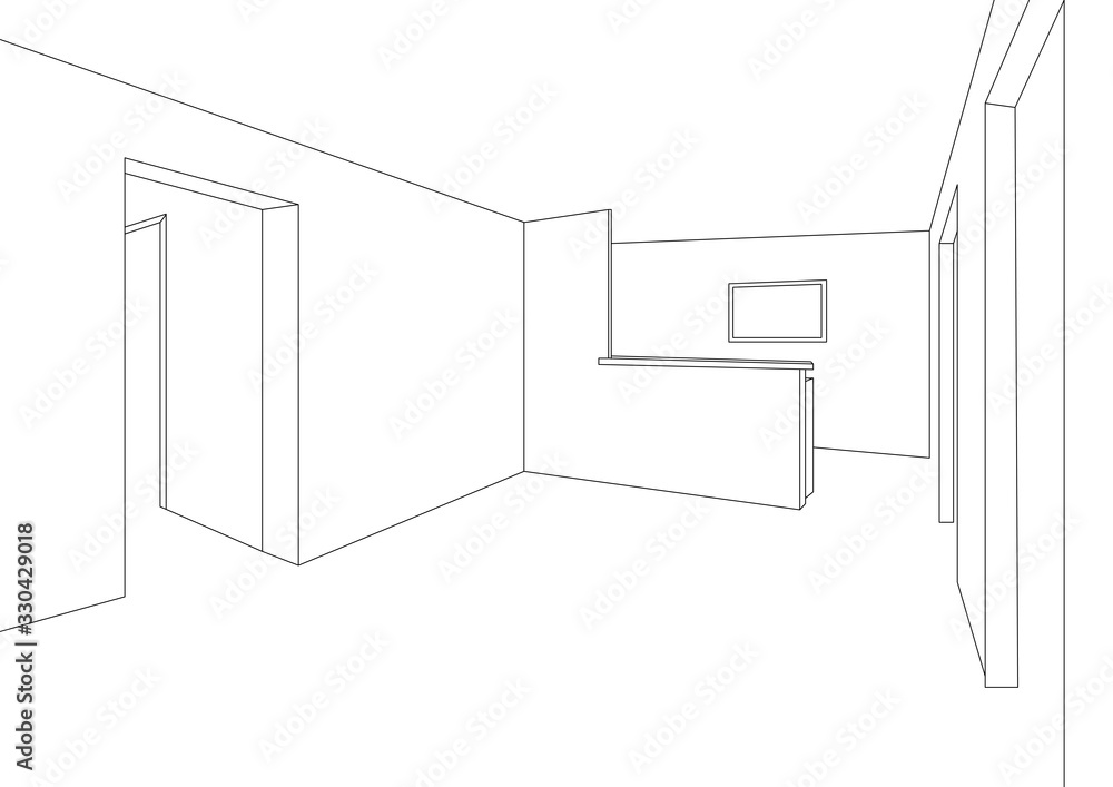 室内の線画イラスト Stock ベクター Adobe Stock