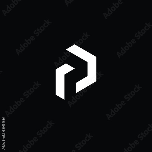  Minimal elegant monogram art logo. Outstanding professional trendy awesome artistic P PD DP initial based Alphabet icon logo. Premium Business logo White color on black background photo