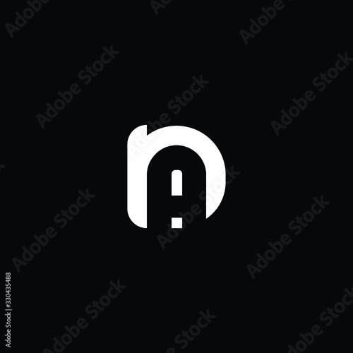  Minimal elegant monogram art logo. Outstanding professional trendy awesome artistic AN NA initial based Alphabet icon logo. Premium Business logo White color on black background