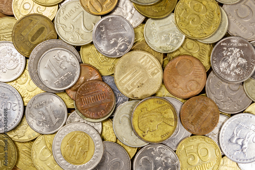 Background of various coins from different countries Background of various coins from different countries