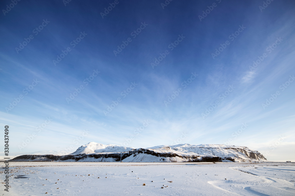 아이슬란드 아름다운 겨울 경관 