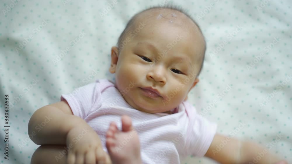 Close up of Asian baby newborn Close up of Asian baby newborn