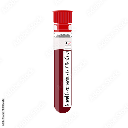 Microbiological blood test results show positive for Novel Coronavirus (2019-nCoV) vector illustration
