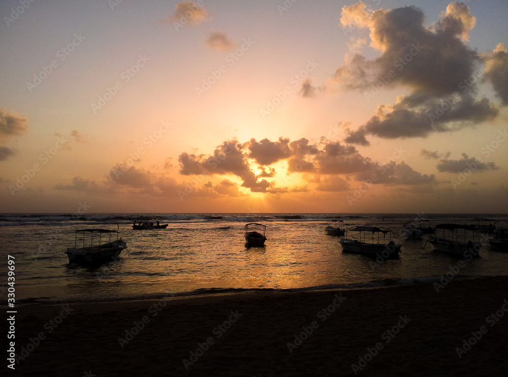 Sunset in Hikkaduwa beach Sri lanka