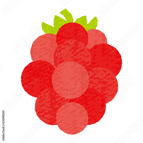 手描き風かわいいラズベリー 木苺-raspberry vector art