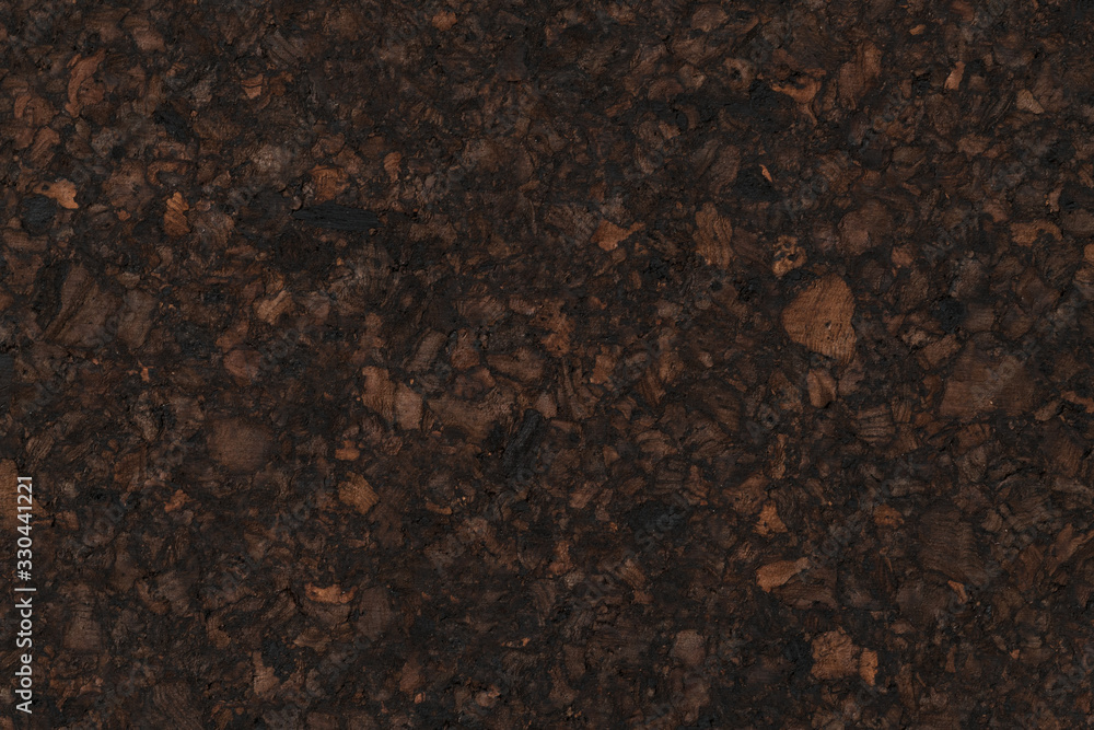 Texture of dark cork with oil finish Texture of dark cork with oil finish