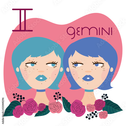 beautiful woman with gemini zodiac sign
