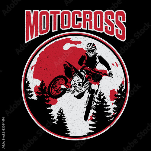 design of tee motocross vector