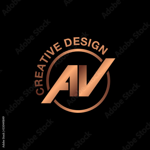 Letter AV logo design vector