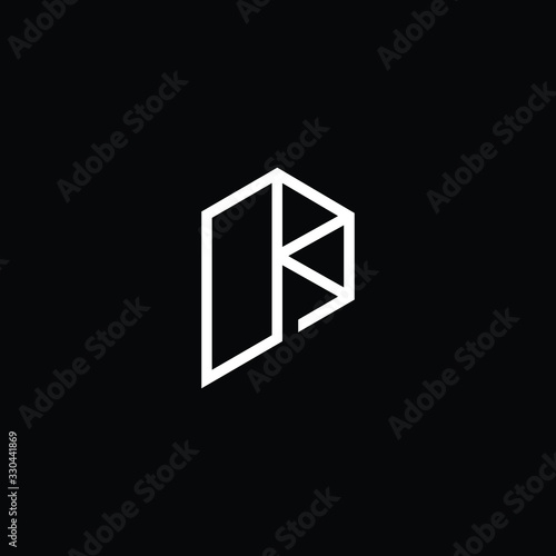  Minimal elegant monogram art logo. Outstanding professional trendy awesome artistic P PP  PK KP initial based Alphabet icon logo. Premium Business logo White color on black background