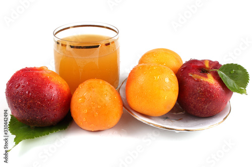 Apricots, nectarines and juice
