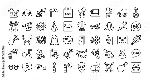 bundle of fools day set icons