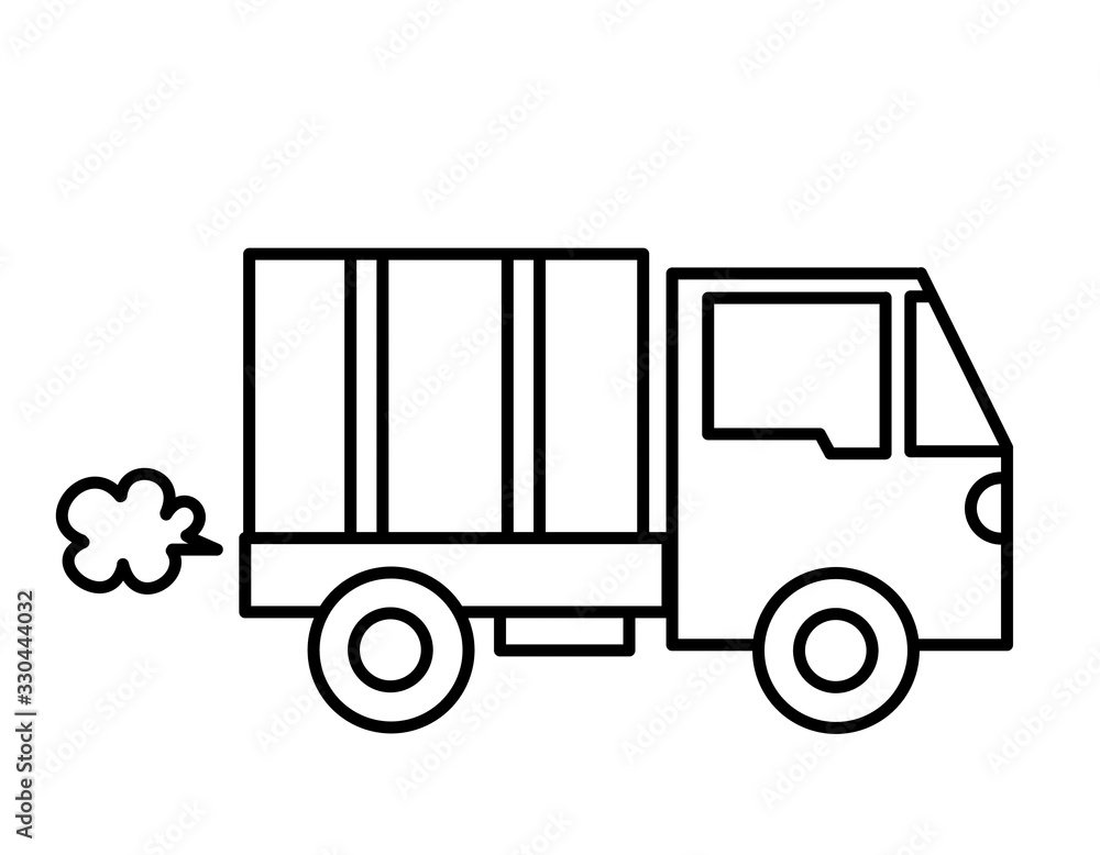 軽トラック荷物排気ガス(線画) 軽トラック荷物排気ガス(線画)