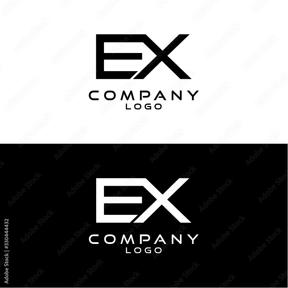EX, XE letter company logo design template vector