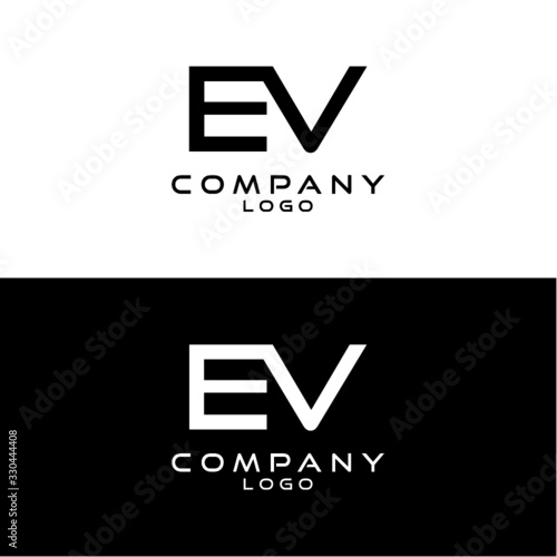 EV, VE letter company logo design template vector
