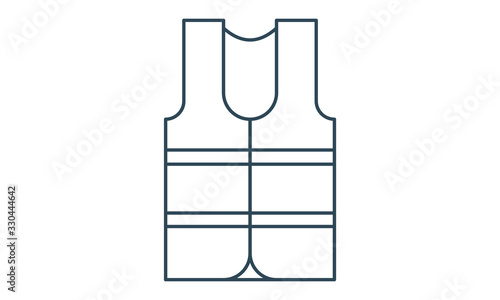 Road vest safety jacket flat icon for security and construction concepts
