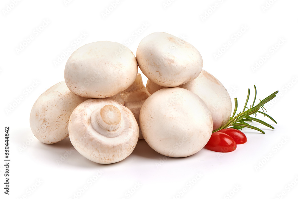 Champignon mushrooms, isolated on white background Champignon mushrooms, isolated on white background