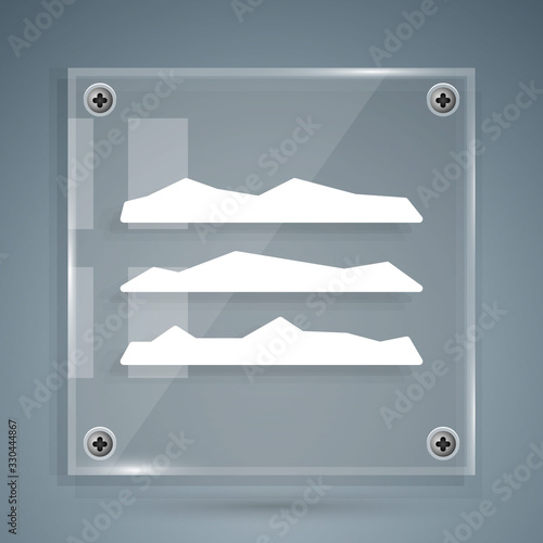 White Strips of cocaine or heroin drug icon isolated on grey background. Square glass panels. Vector Illustration