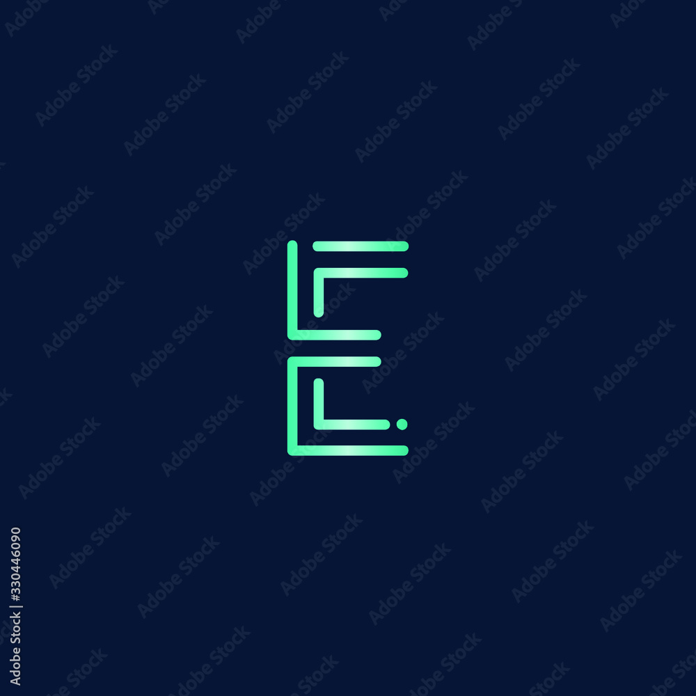 Abstract letter E tech logo design. Minimal emblem design template. Abstract letter E tech logo design. Minimal emblem design template.