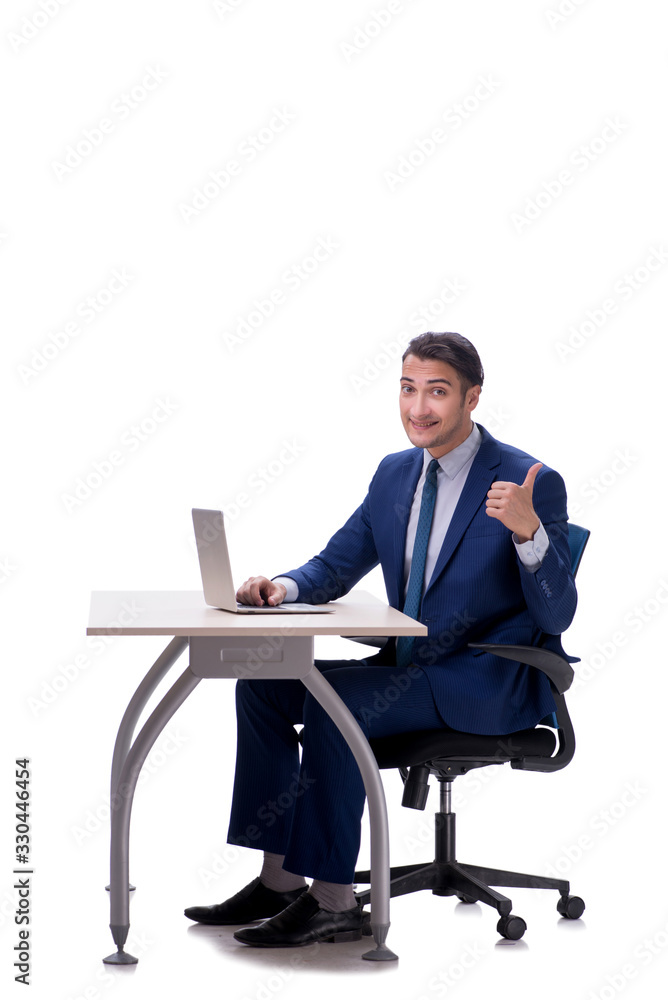 Employee working isolated on white background Employee working isolated on white background