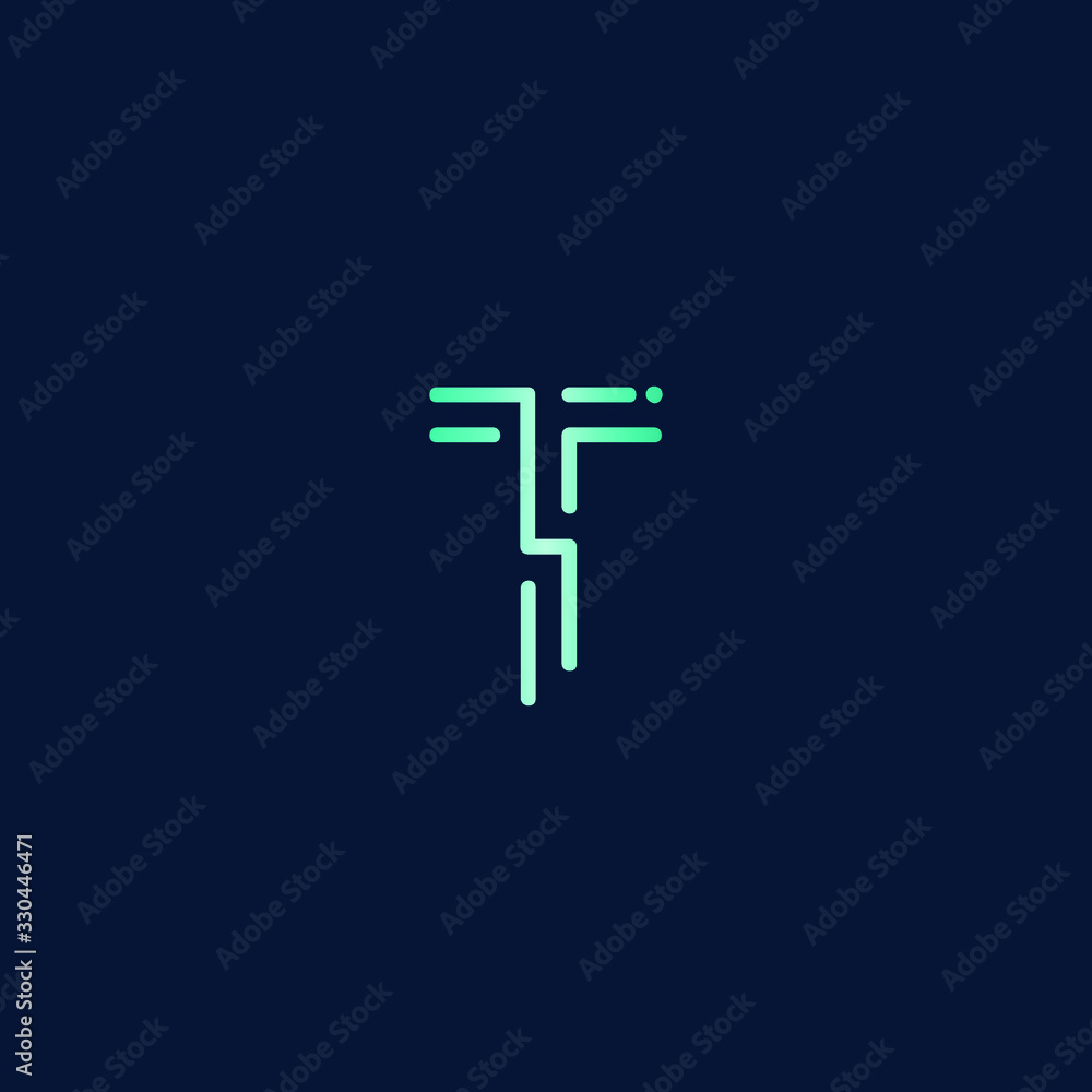 Abstract letter T tech logo design. Minimal emblem design template. Abstract letter T tech logo design. Minimal emblem design template.