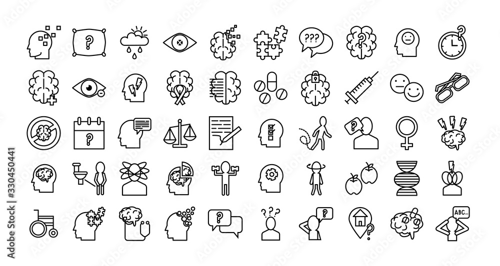 bundle of alzheimer set icons bundle of alzheimer set icons