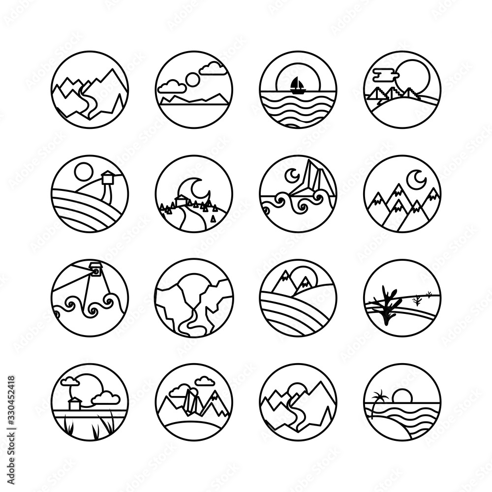 bundle of landscapes circular set scenes bundle of landscapes circular set scenes