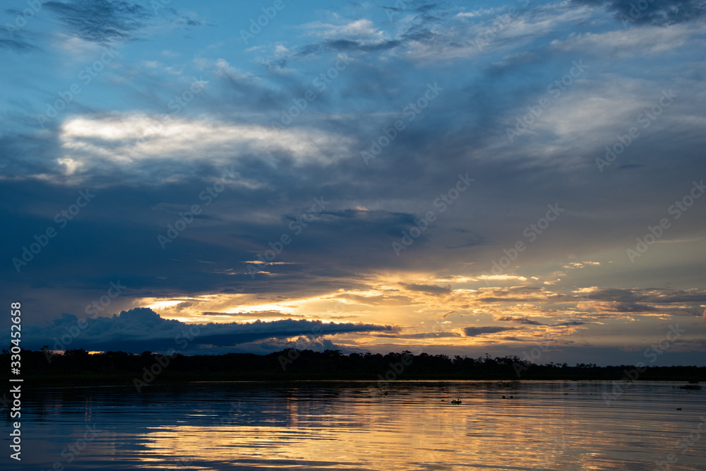 Amazon river sunrise