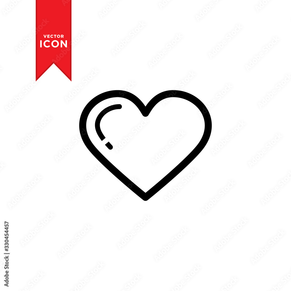 Heart icon vector. Love symbol illustration. Valentine's Day sign, emblem isolated on white background, Trendy flat design style.