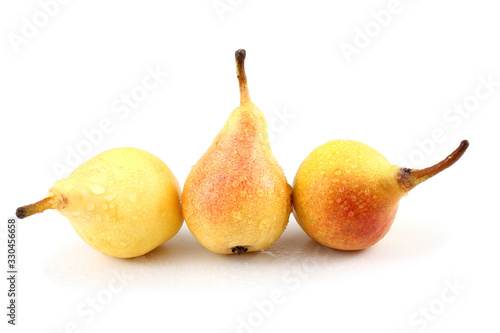 Three yellow pears