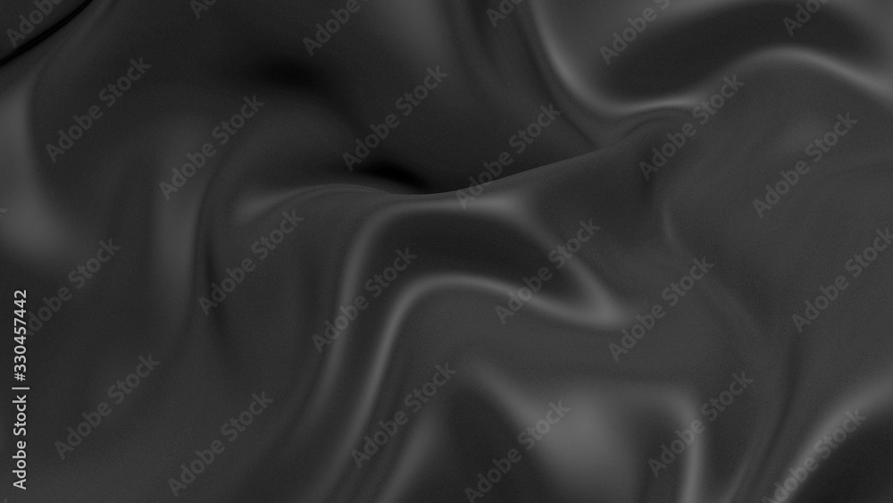 Abstract black 3D background with soft waves Abstract black 3D background with soft waves