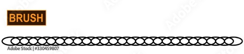 Chain stitching abstract illustrator brush for fashion and digital illustration. Colorable customizable embroidery.  	