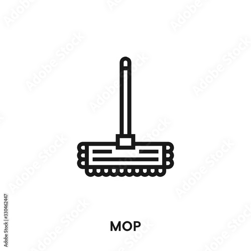 mop vector line icon. Simple element illustration. mop icon for your design. Can be used for web and mobile.