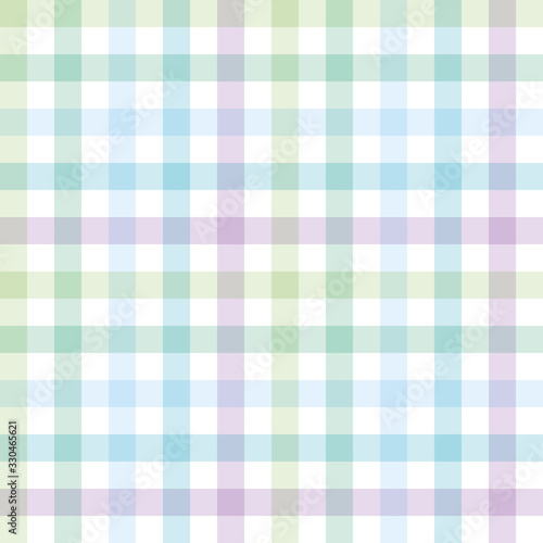 checkered background of stripes in green, blue and purple on white