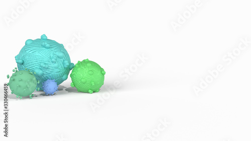  virus 3d rendering on white background for medical content..