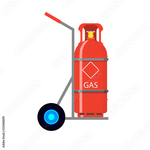 Gas tank fixed in cart