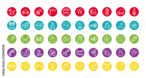 bundle of fools day set icons