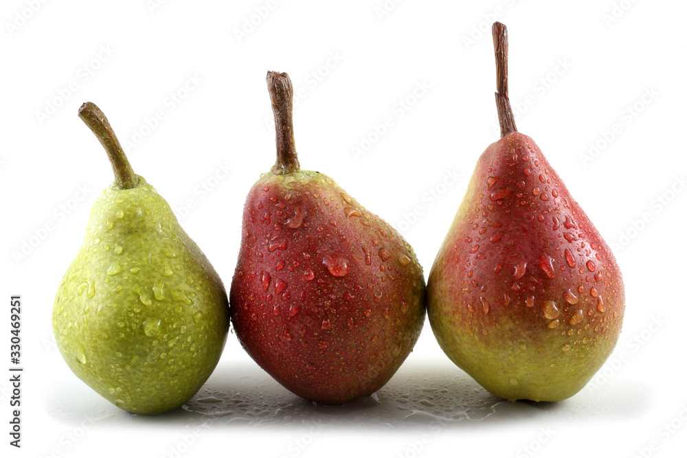 Three wet pears