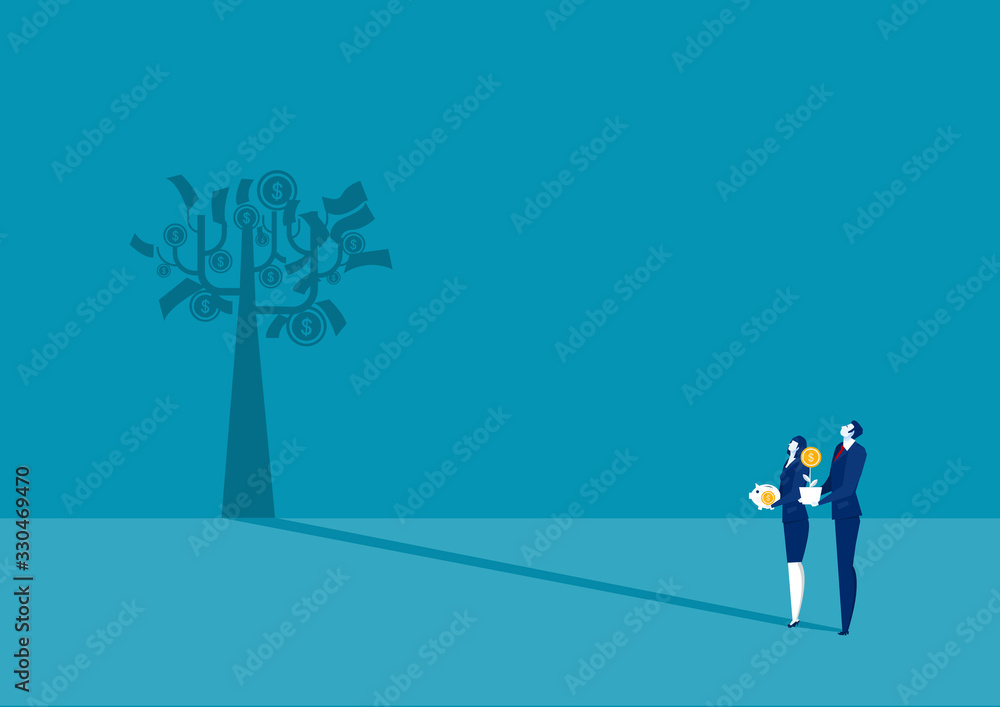 two business looking shadow profit for future vector illustrator. two business looking shadow profit for future vector illustrator.