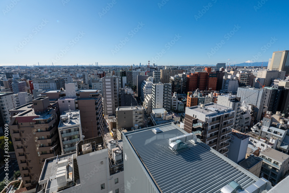 Obraz premium 川崎駅周辺の都市風景