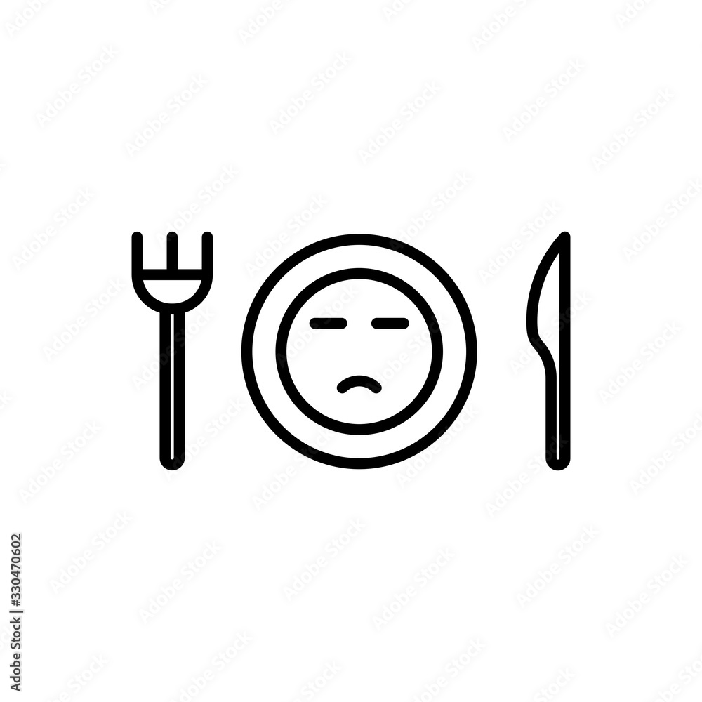 Loss of appetite icon. Flat Vector Graphic in White Background. Stock ...