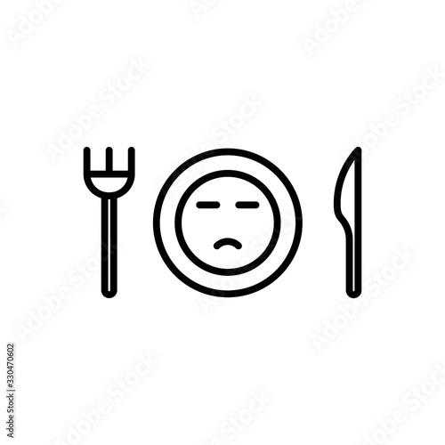 Fotografia Loss of appetite icon. Flat Vector Graphic in White Background.