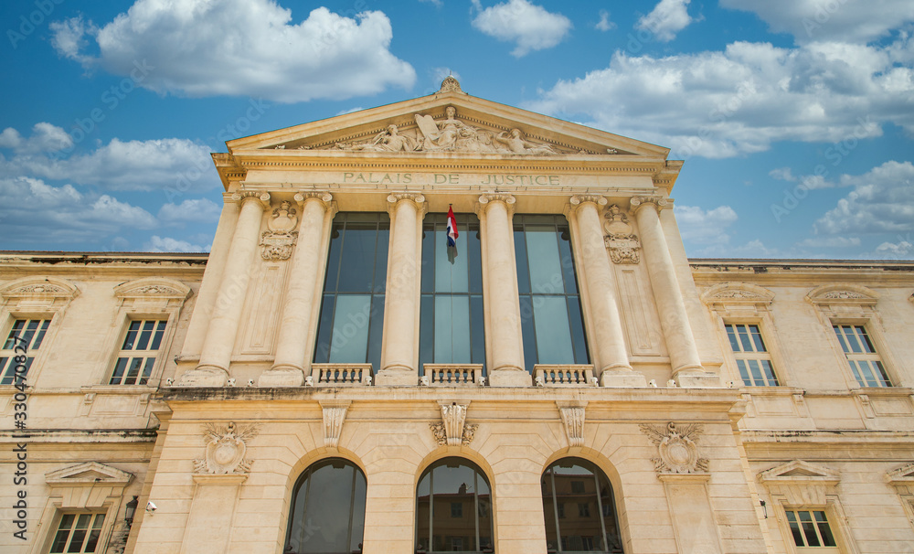 The Palais de Justice building in Nice, France