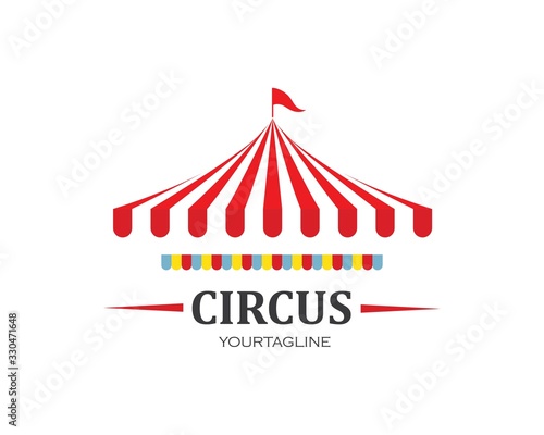 Circus tent logo template Vector