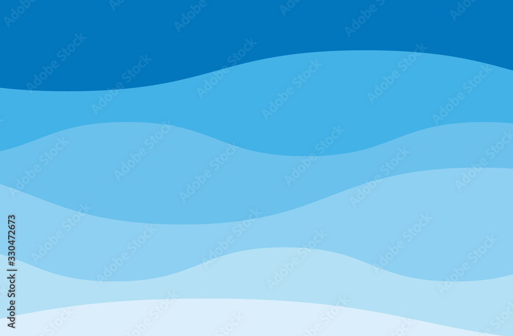 Fototapeta premium Blue zigzag wave line. Aque graphic, abstract background. Modern flat design